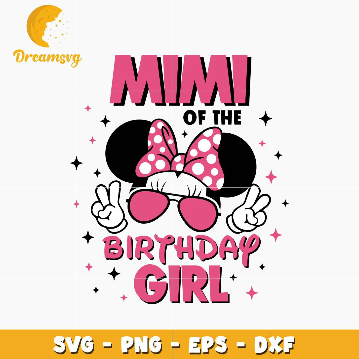 Minnie mimi of the birthday girl svg