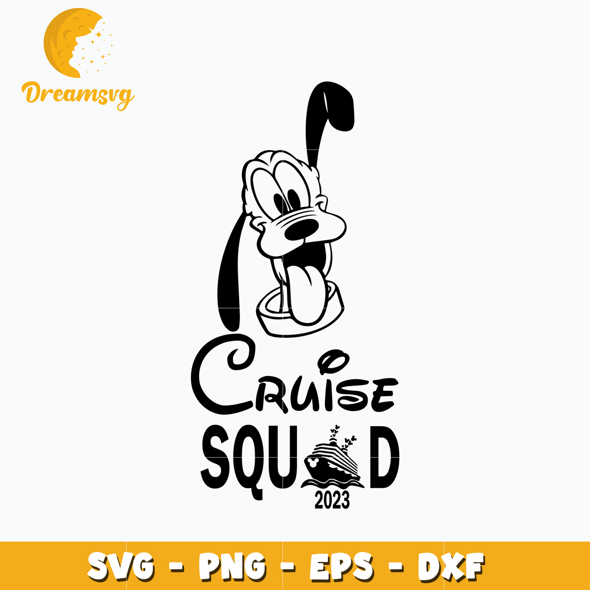 Pluto head disney cruise squad svg