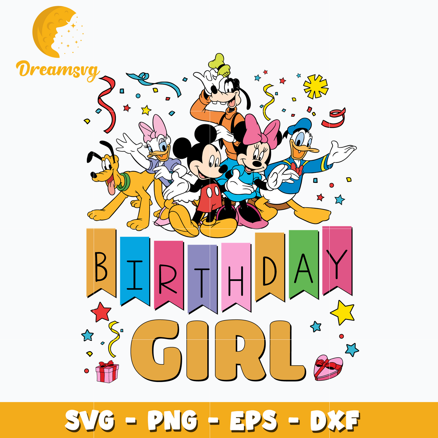Mickey mouse friends birthday girl svg