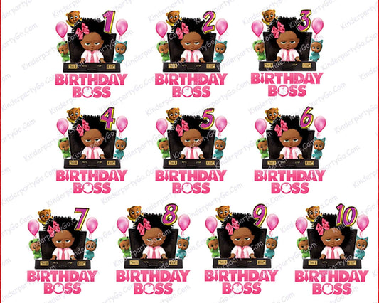 African American BOSS BABY png, African-American Boss Baby Birthday Girl, digital download