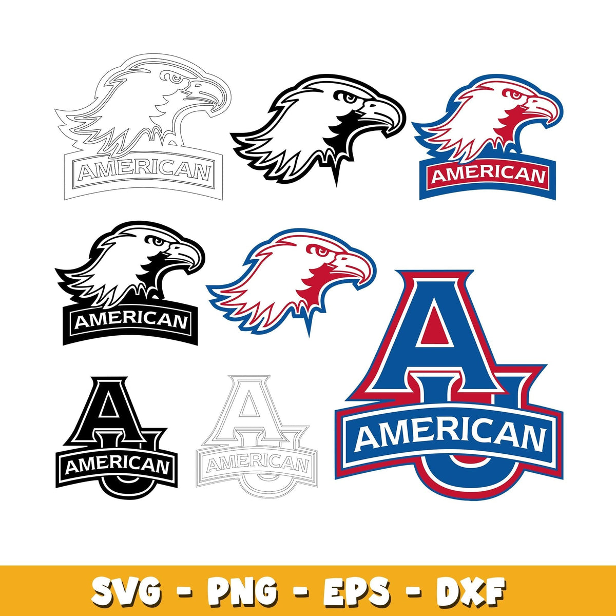 American Eagles bundle svg, American Eagles logo svg, ncaa svg
