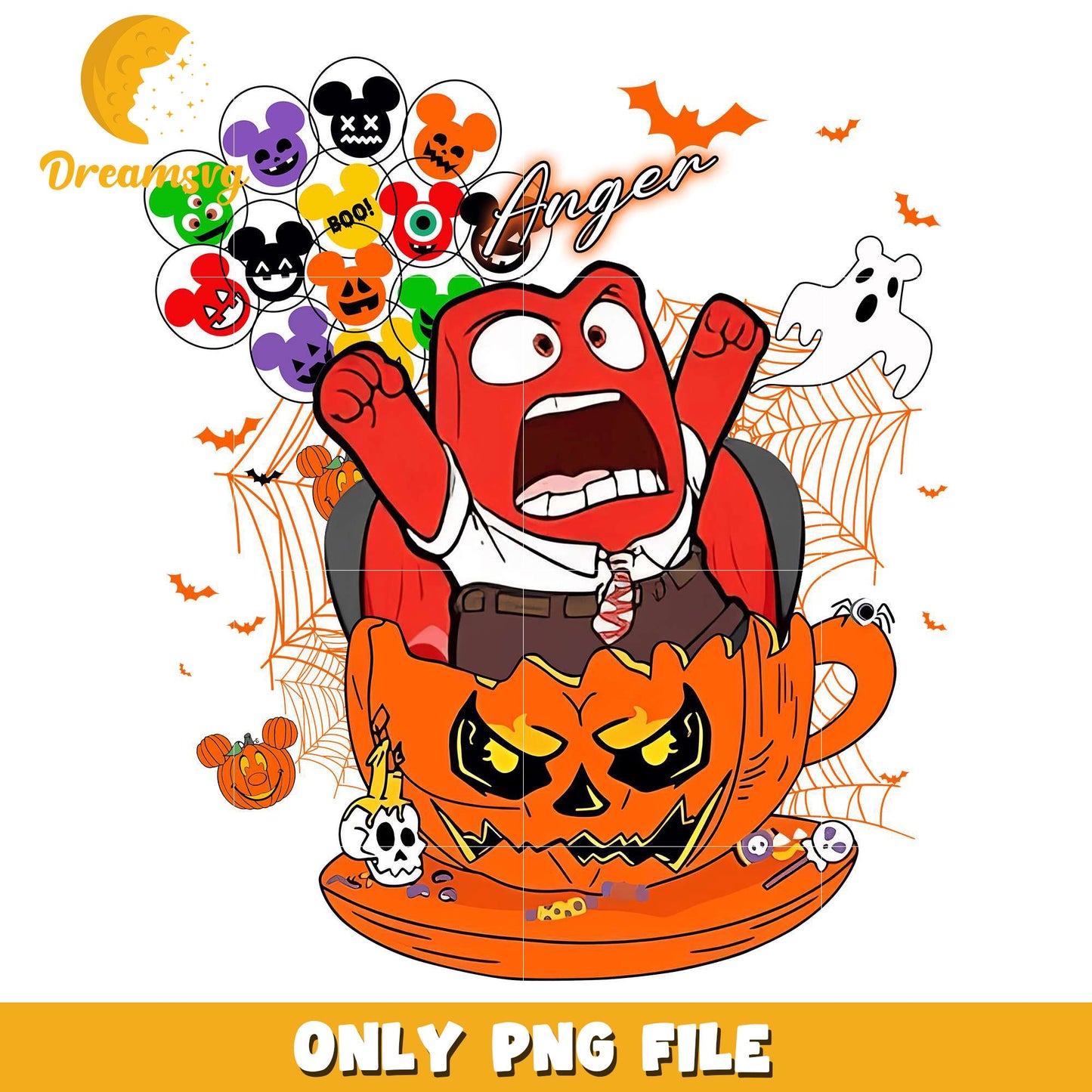 Anger Inside Out Halloween png, halloween design png, halloween time png