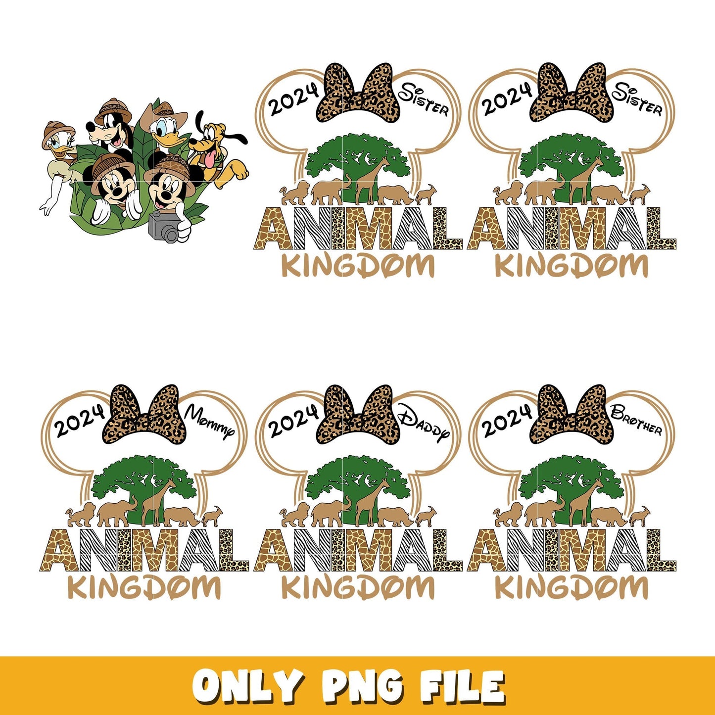 Minnie animal kingdom png bundle, Disney animal png, Disney png