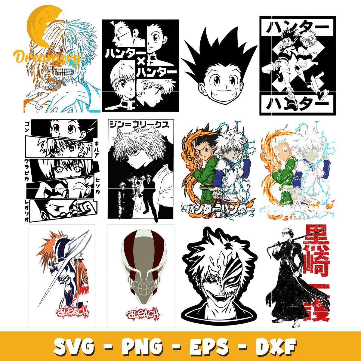Gon and killua anime bundle svg, hunter x hunter svg