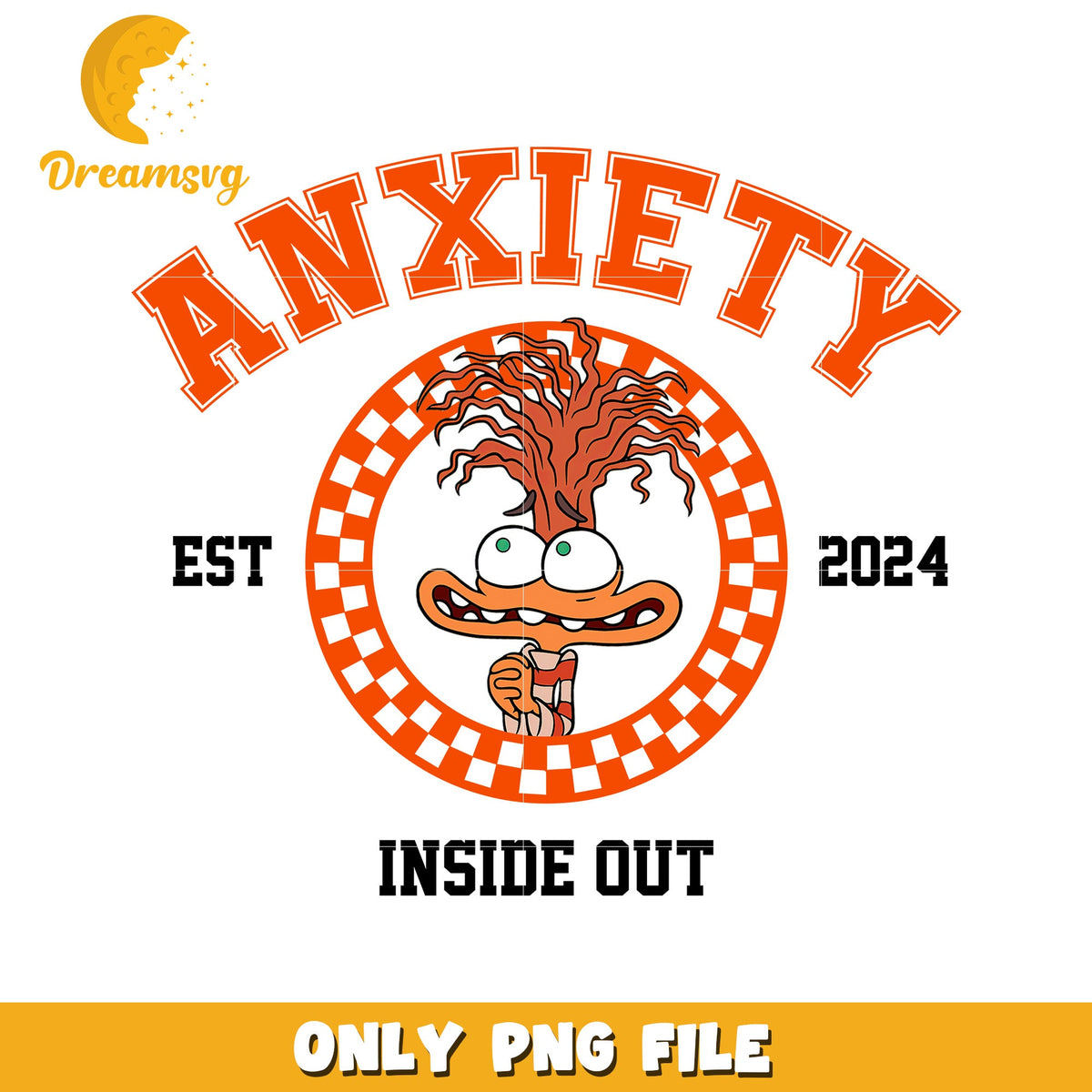 Anxiety Inside Out Funny Character PNG Design 2024