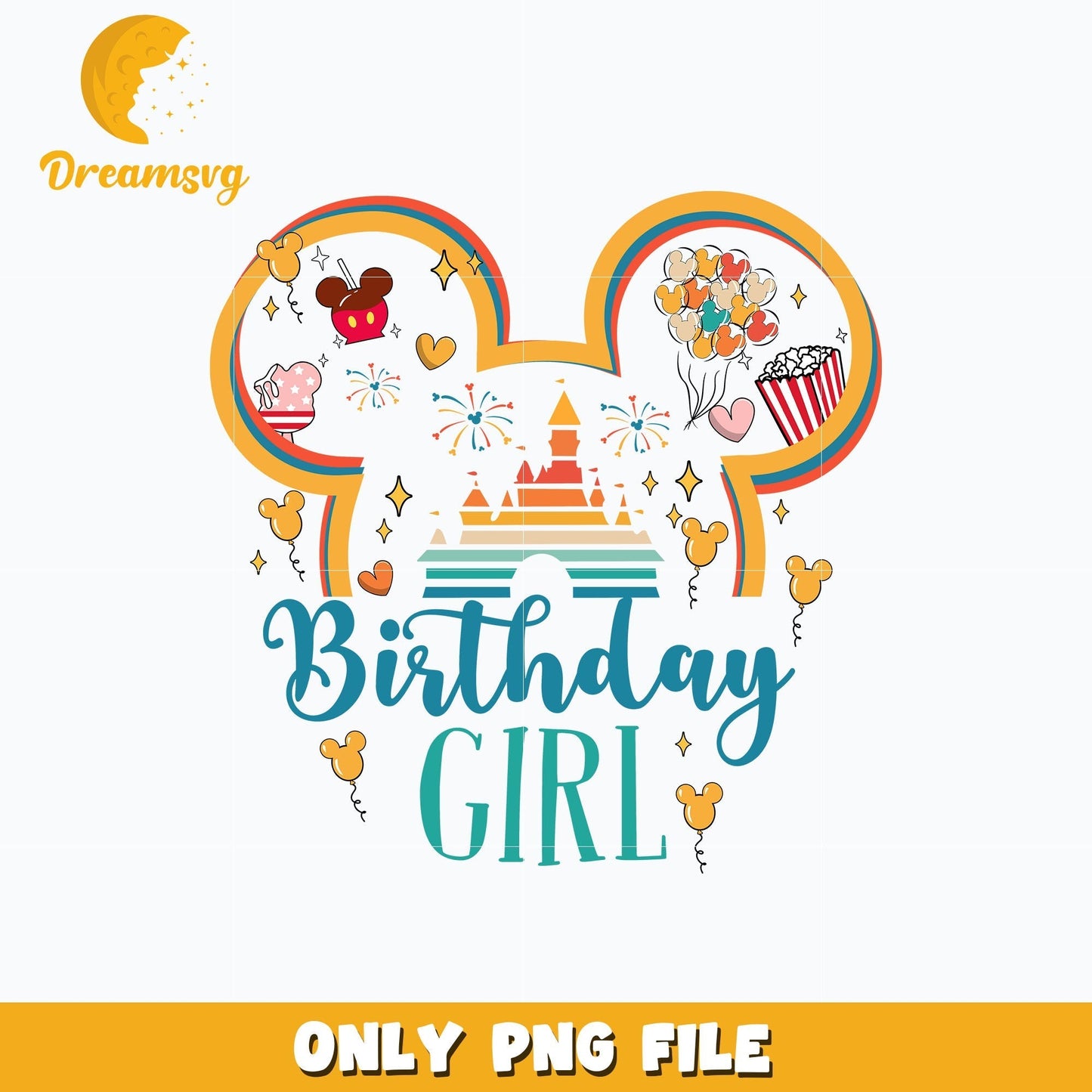 Disney birthday girl png, mickey mouse head png