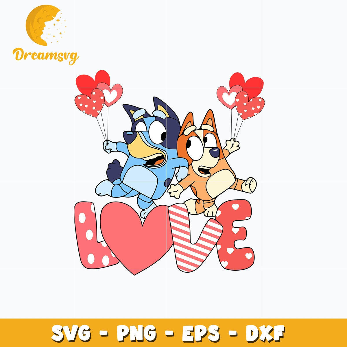 Bluey bingo love valentine's svg