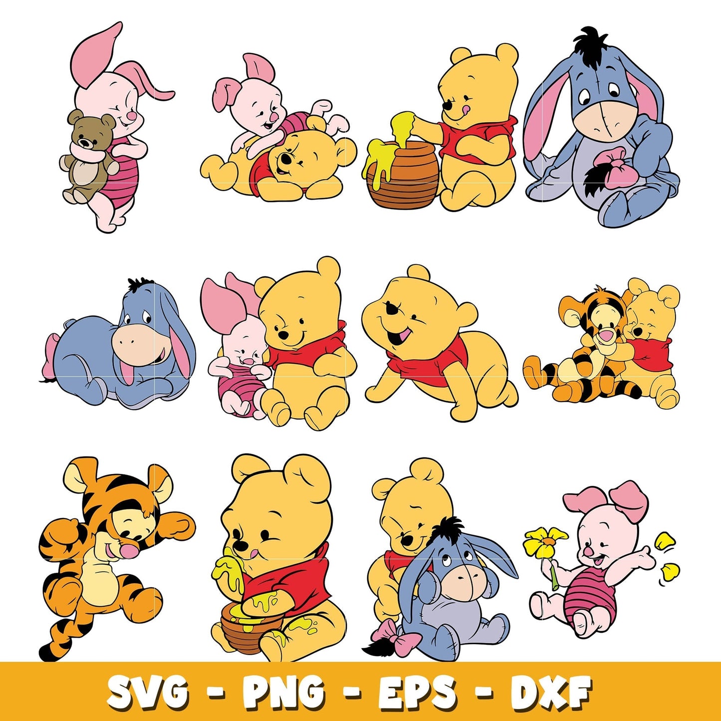 Disneys winnie The Pooh And Pooh Friends bundle svg, winnie The Pooh svg, Disney cartooon svg, Digital download