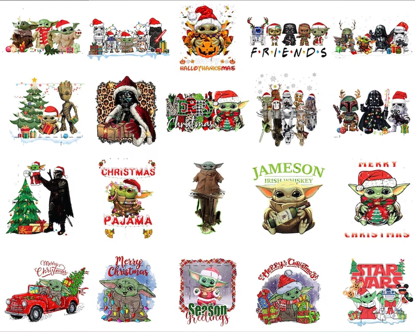 48+ Baby Yoda Christmas PNG, Baby Grogu, Christmas digital bundle, PNG formats, Digital files CRM29112203