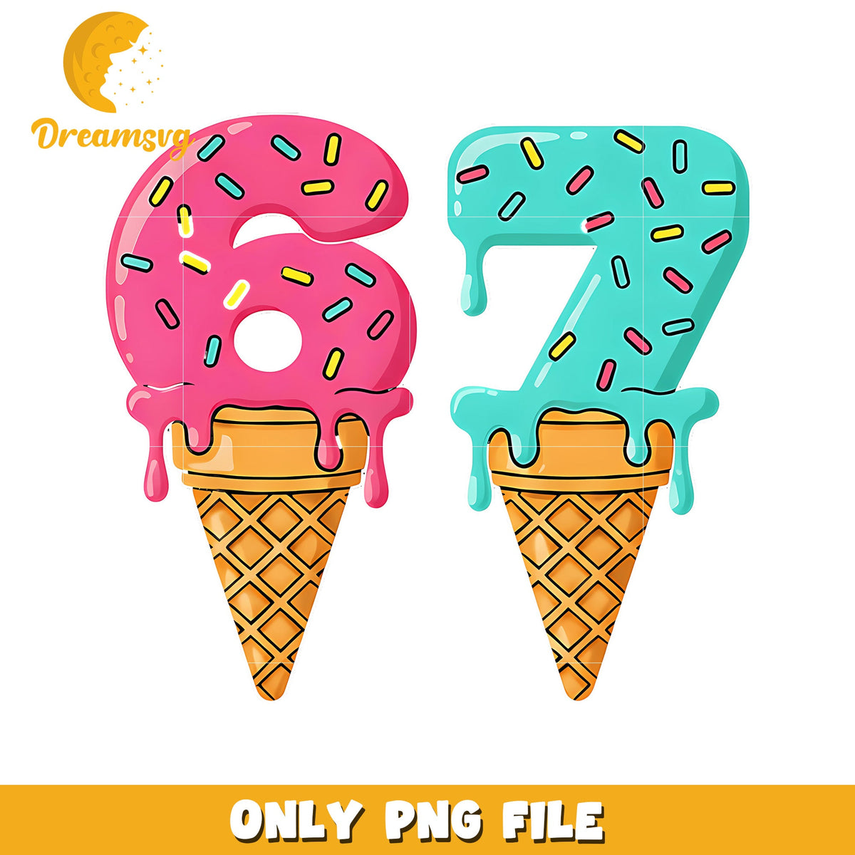 Baseball Drip Ice Cream 67 png, gen z memes png, six senven png