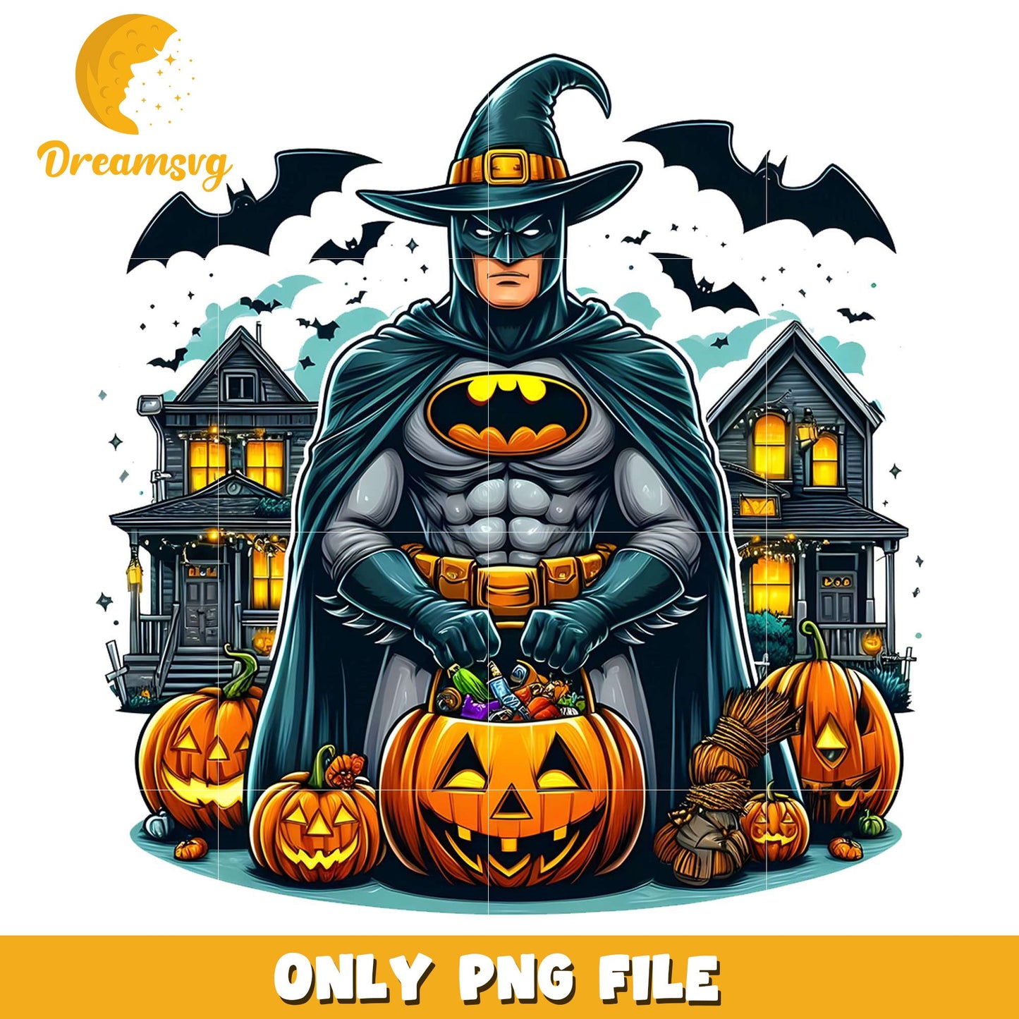Batman witch png, halloween decor png, halloween wallpaper png