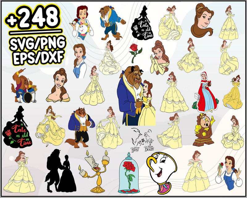 248+ Beauty Beast svg bundle, Beauty and the Beast SVG, Belle svg, Beast svg, Princess svg, evil svg, Belle Clipart, Cartoon svg, png, dxf, eps digital file