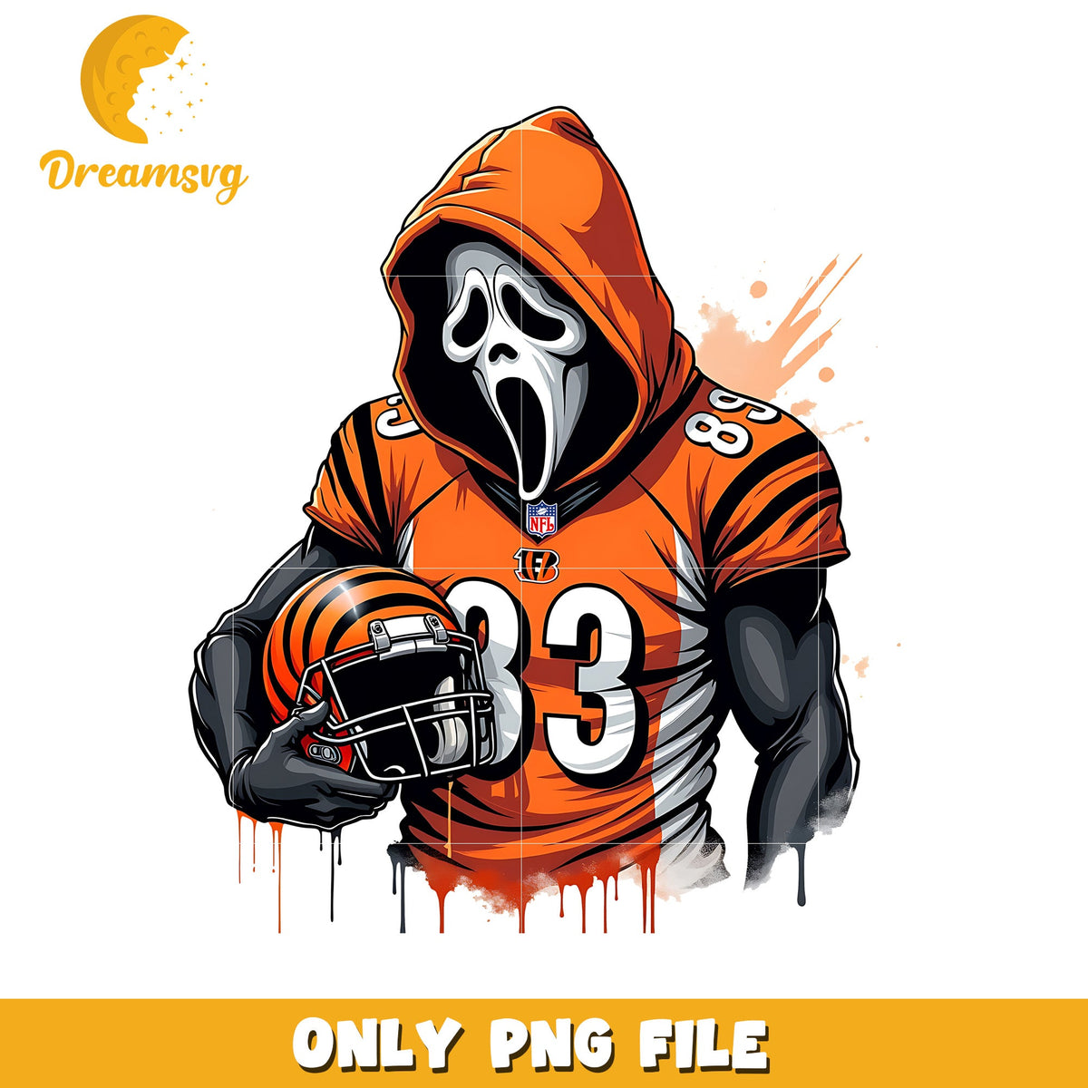 Bengals ghost face png, nfl games png, american football png