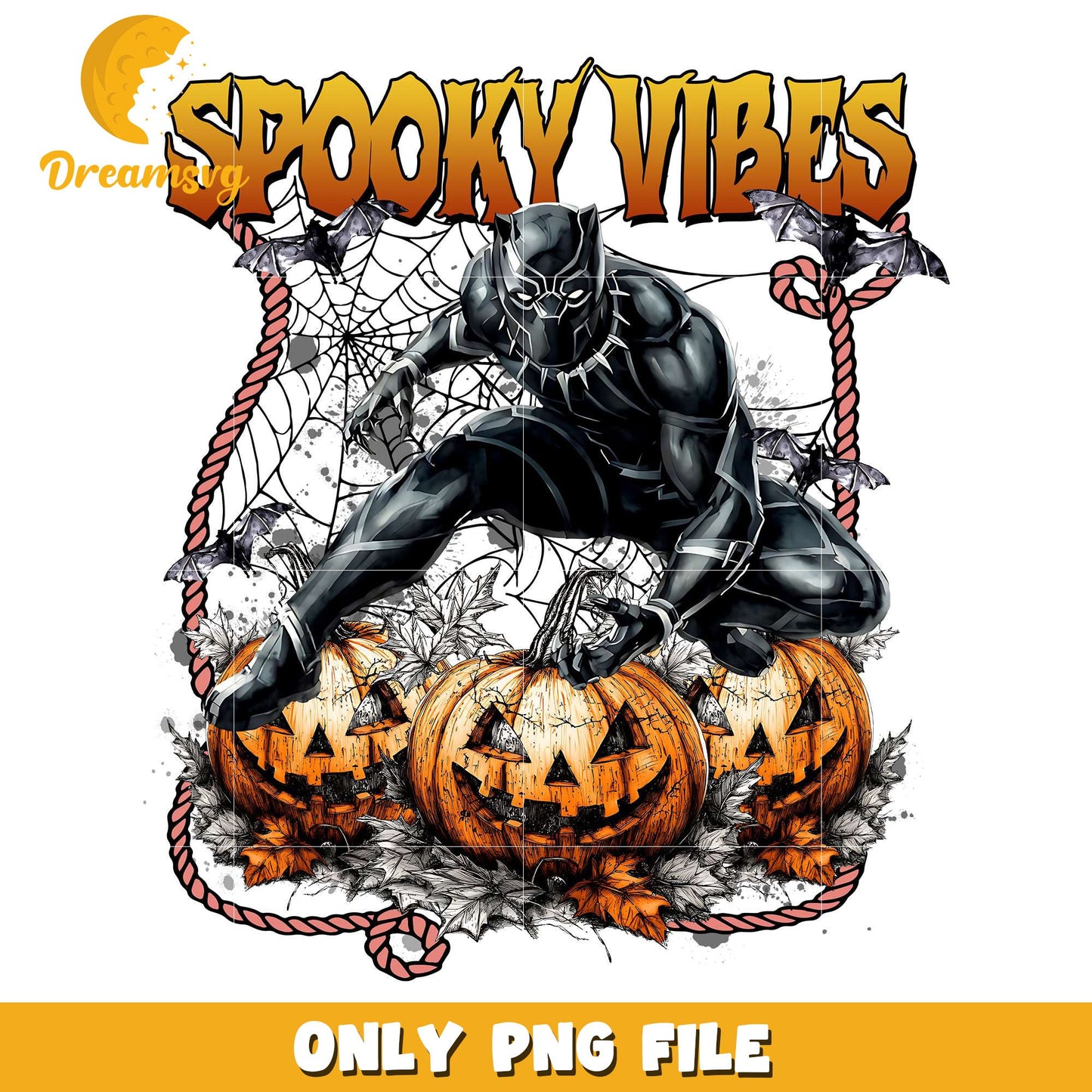 Black panthers spooky vibes png, halloween eve png, halloween ends png