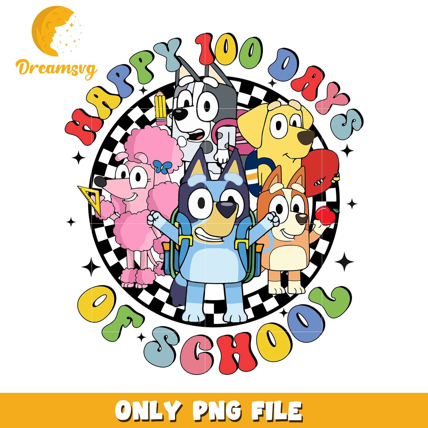 Bluey 100 Days of School PNG