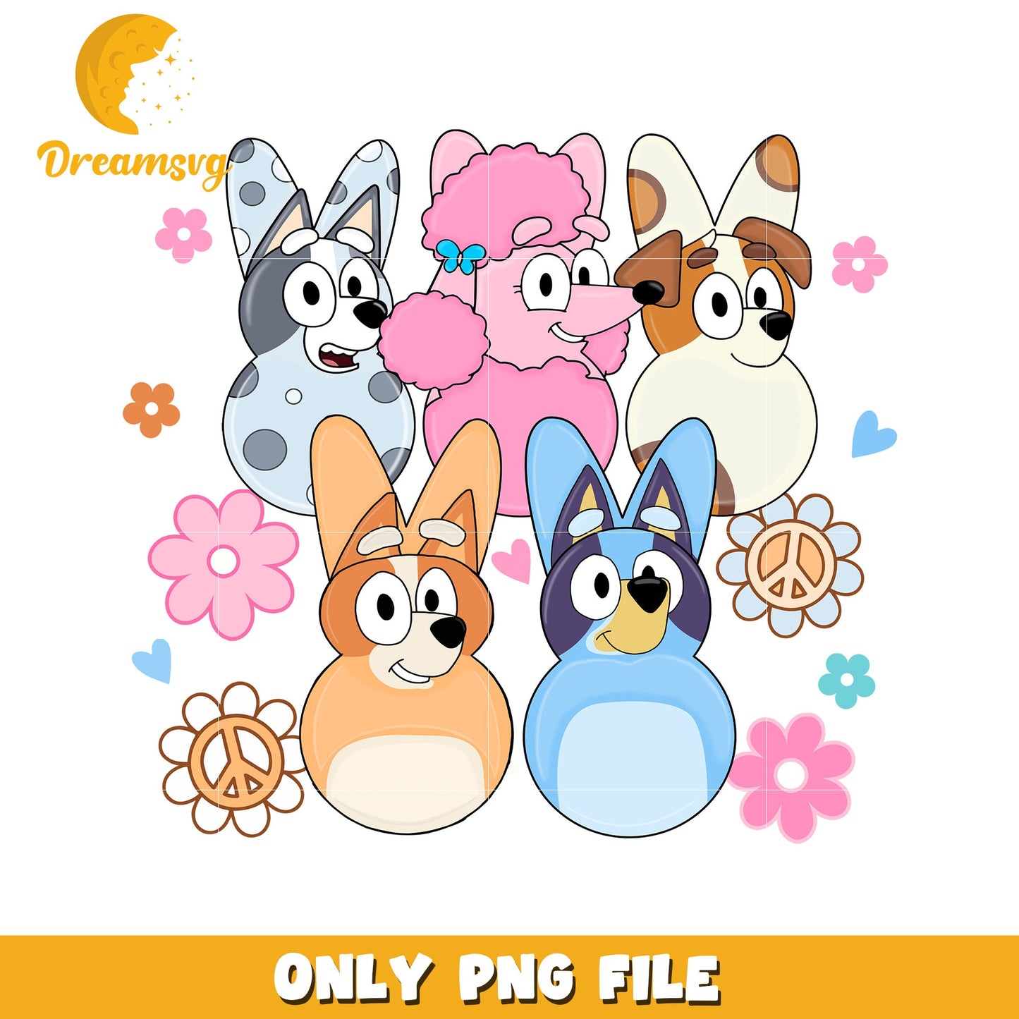 Bluey Cartoon Dogs PNG Image Download
