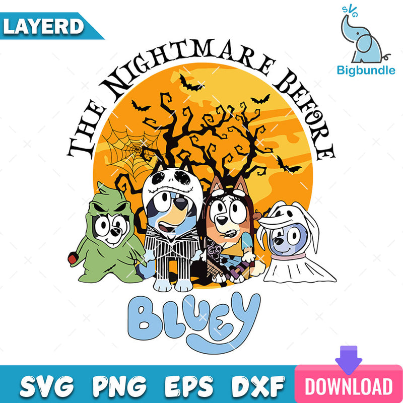 Bluey The Nightmare Before Halloween SVG, Bluey halloween svg