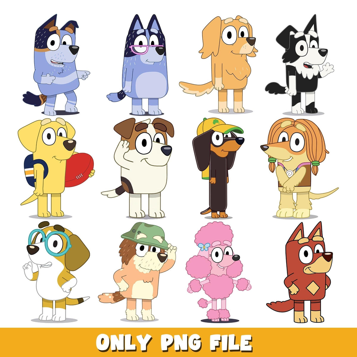 Bluey & Friends png, Bluey bundle png, cartoon png