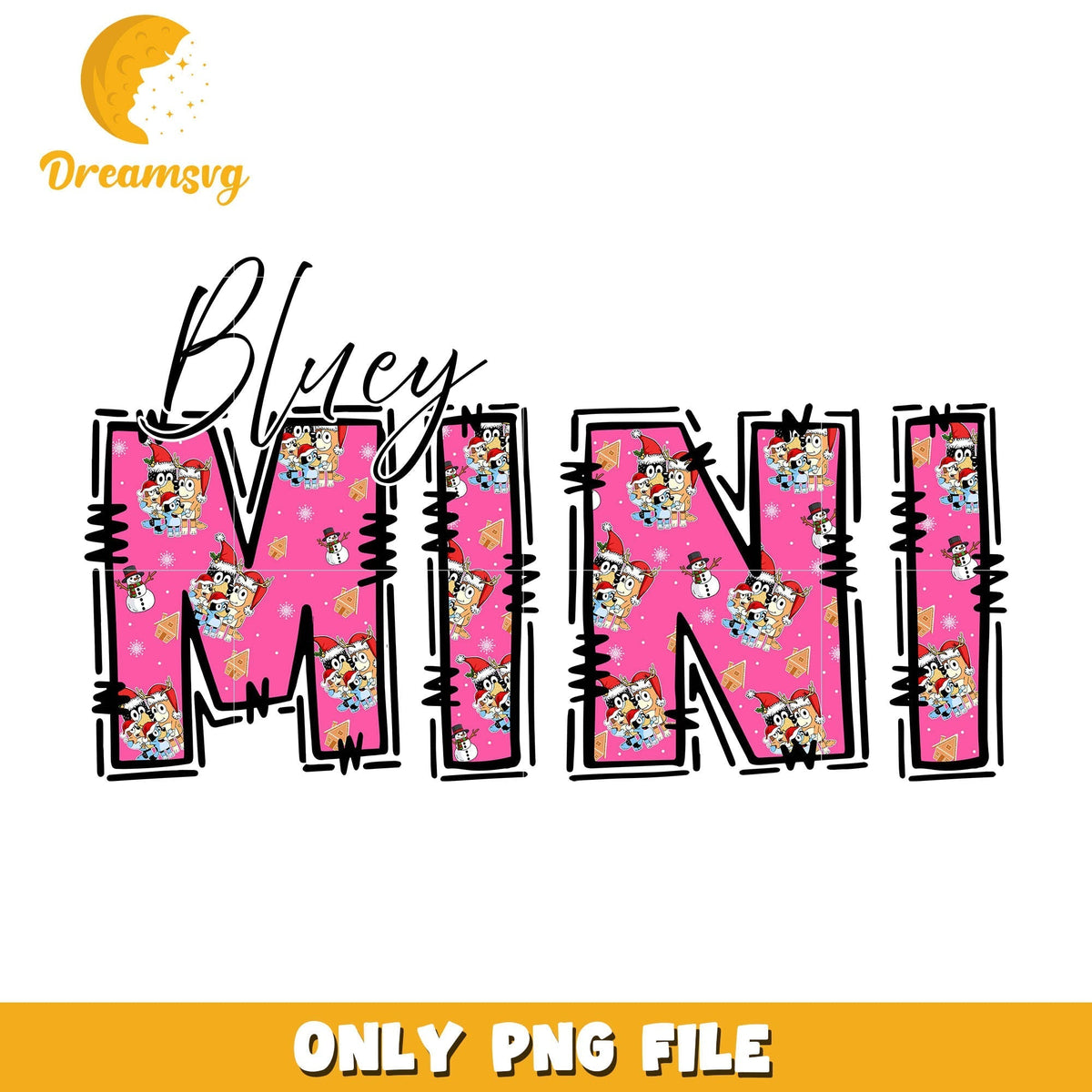 Bluey mini pink png, new bluey disney plus png, bluey on disney png
