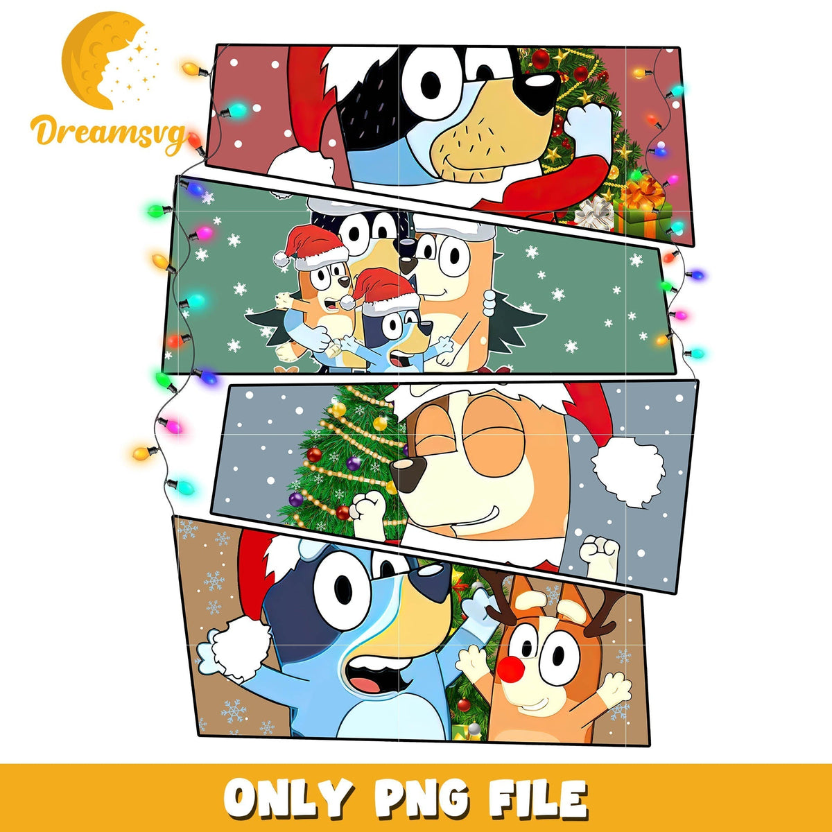 Bluey winter christmas disney png, bluey in disney world png