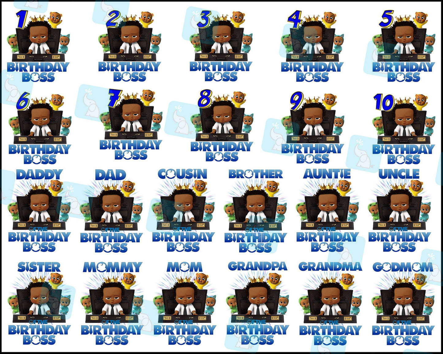 African American BOSS BABY, Boss baby boy clipart, digital download