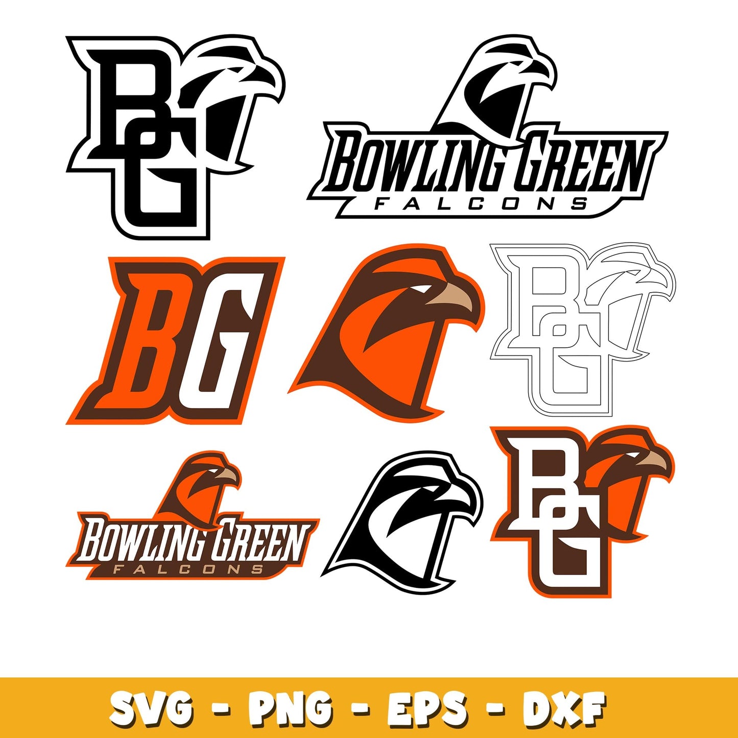 Bundle Logo Bowling Green Falcons svg, Bowling Green Falcons logo svg, ncaa svg