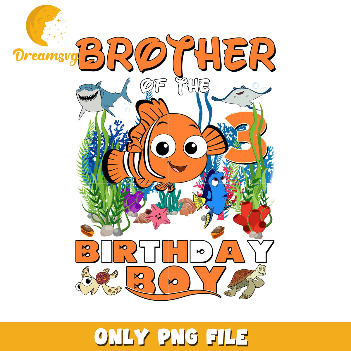 Brother of the Birthday Boy 3rd Birthday PNG Design