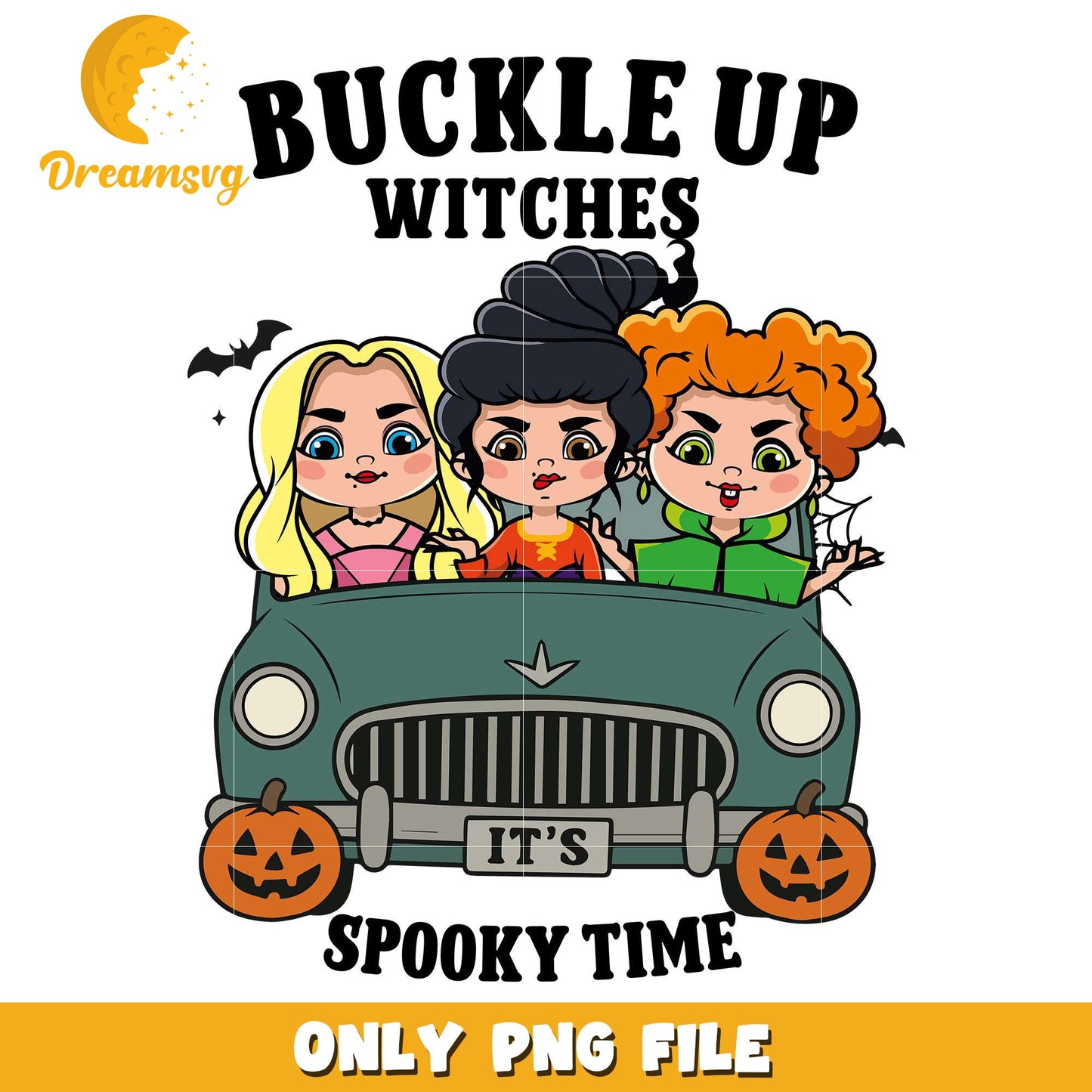Buckle up witches spooky time png, costumes in halloween png, spooky season png