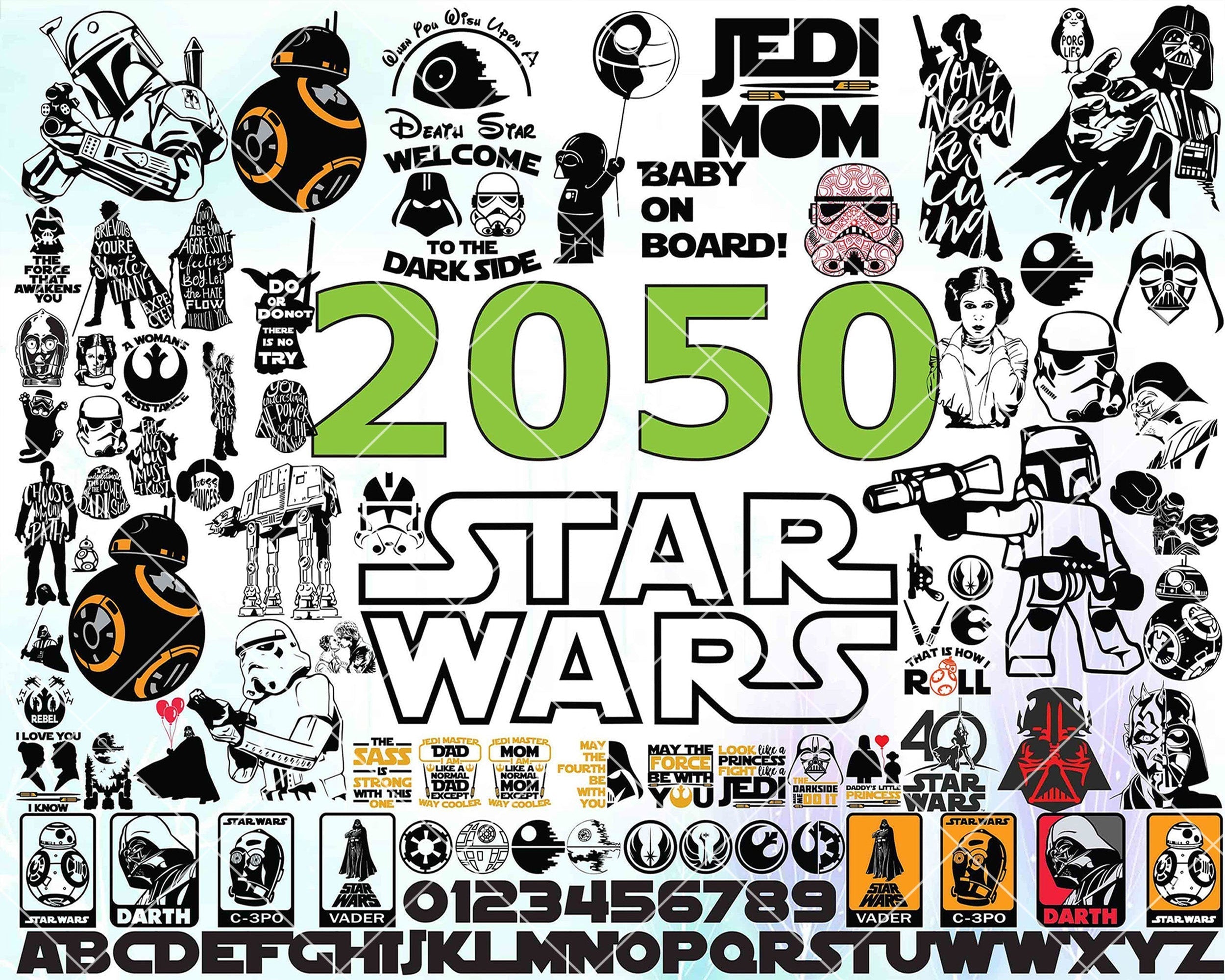 Bundle Star Wars Svg, Star Wars Svg , star Wars Characters svg, Mandal