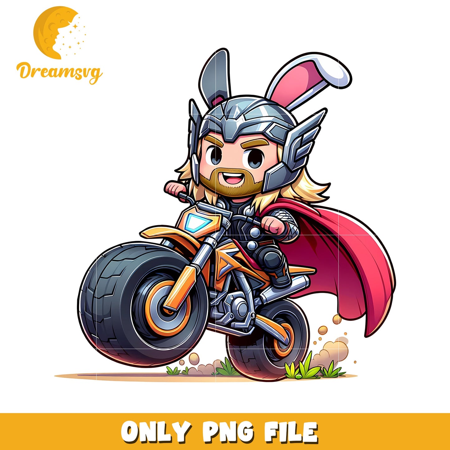 Bunny Thor on Motorcycle PNG
