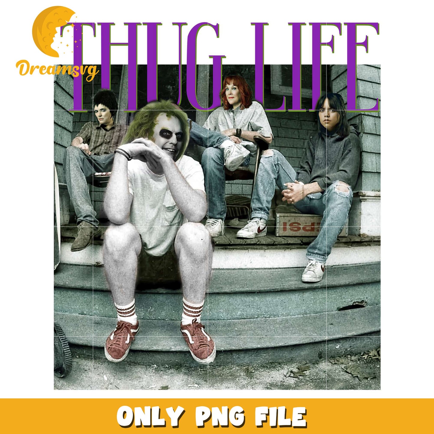 Burtons thug life png, halloween decor png, halloween background png