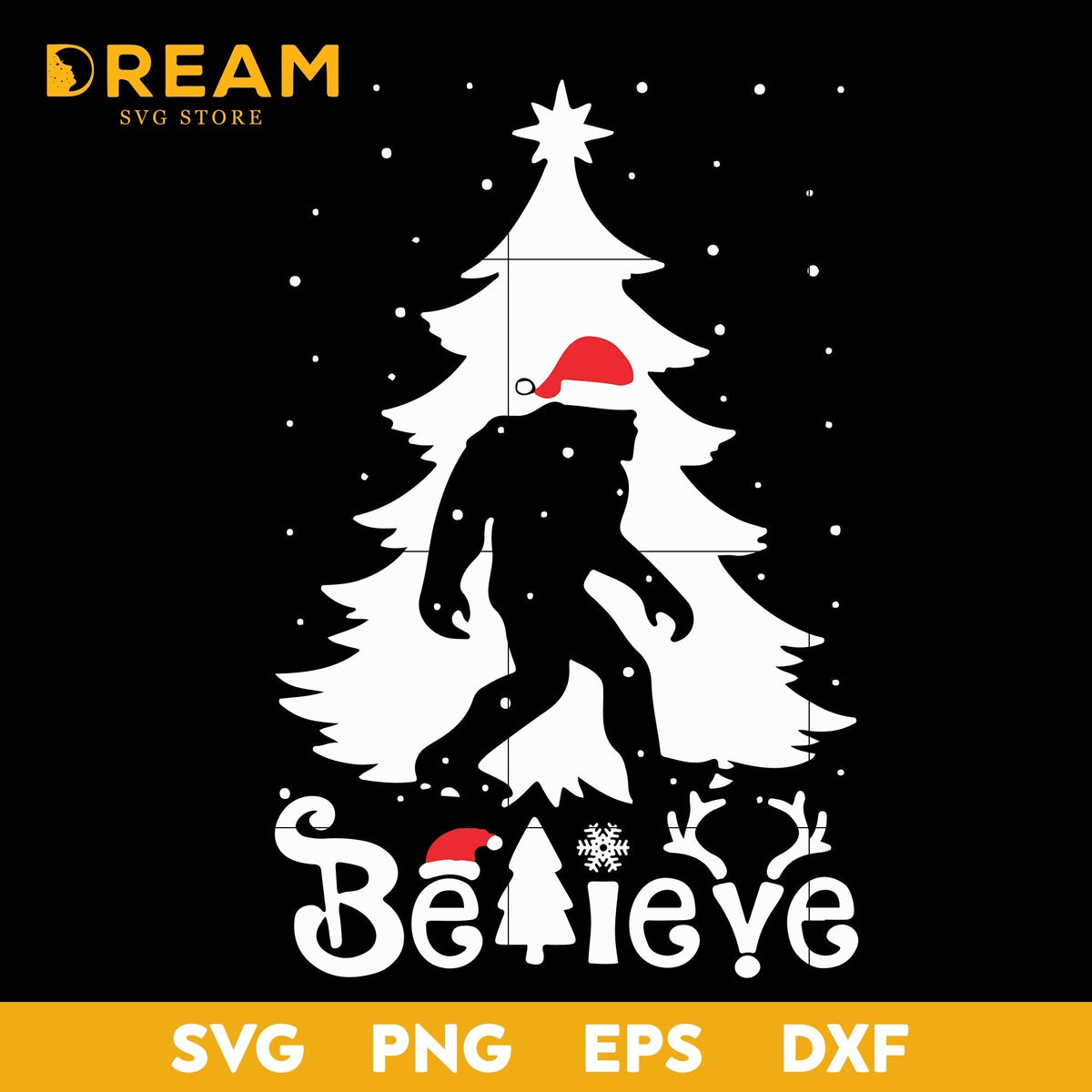Bigfoot Believe christmas svg, Christmas svg, png, dxf, eps digital file CRM1511206L
