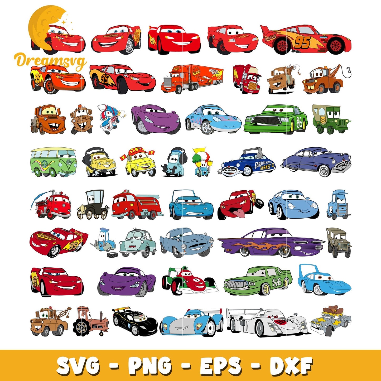 Disney cars cartoon characters bundle svg, disney cars svg