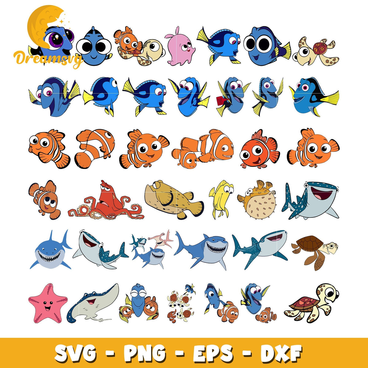 Members finding nemo bundle svg, finding nemo characters svg