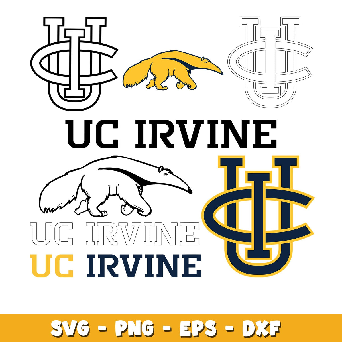California Irvine Anteaters Bundle svg, California Irvine Anteaters logo svg, ncaa svg