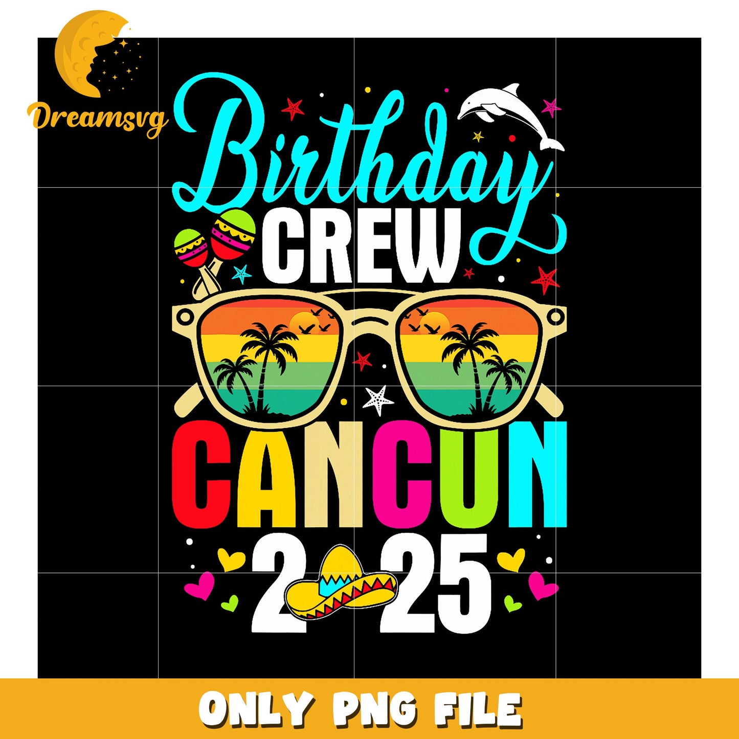 Cancun Birthday Crew 2025 PNG