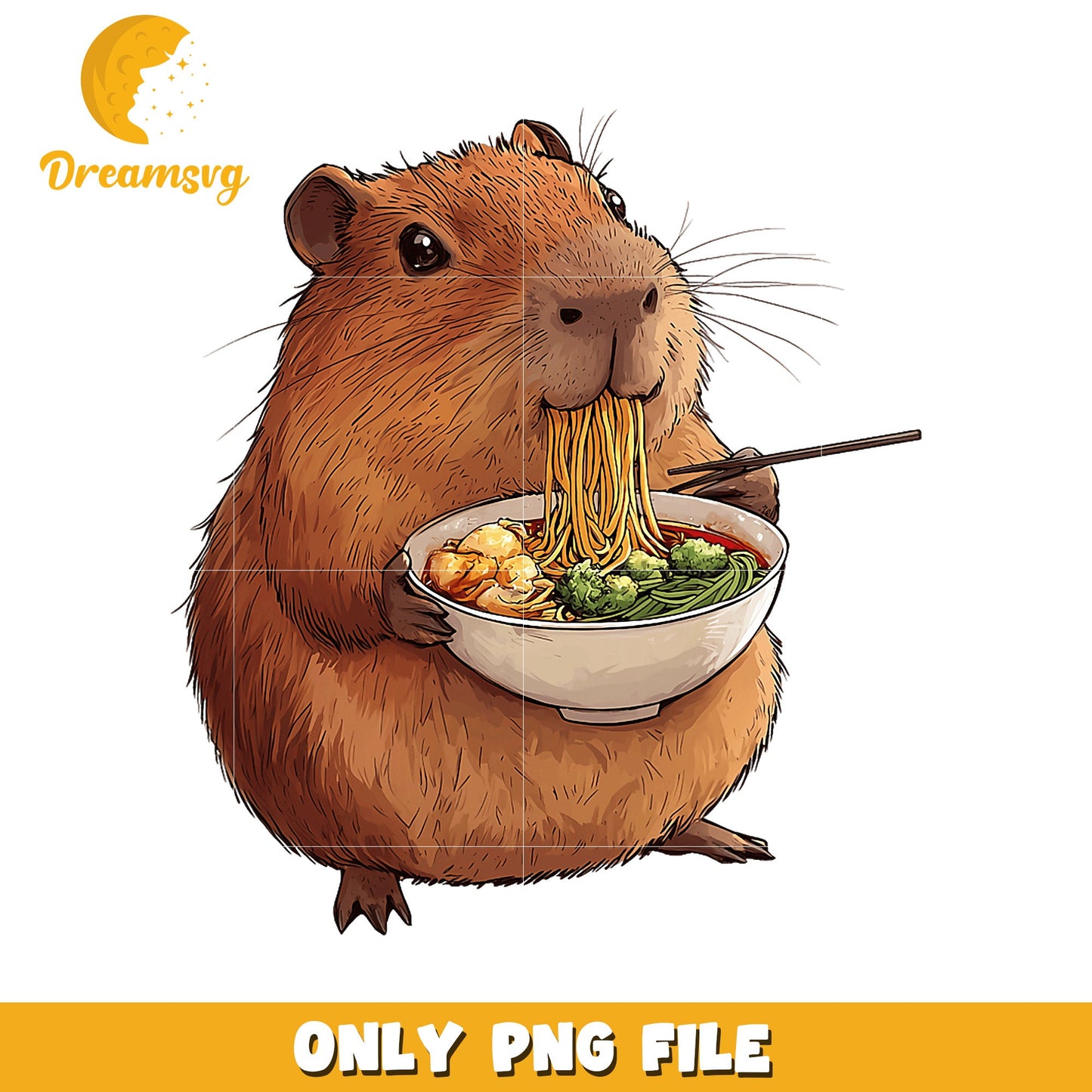 Capybara Eating Ramen PNG Image