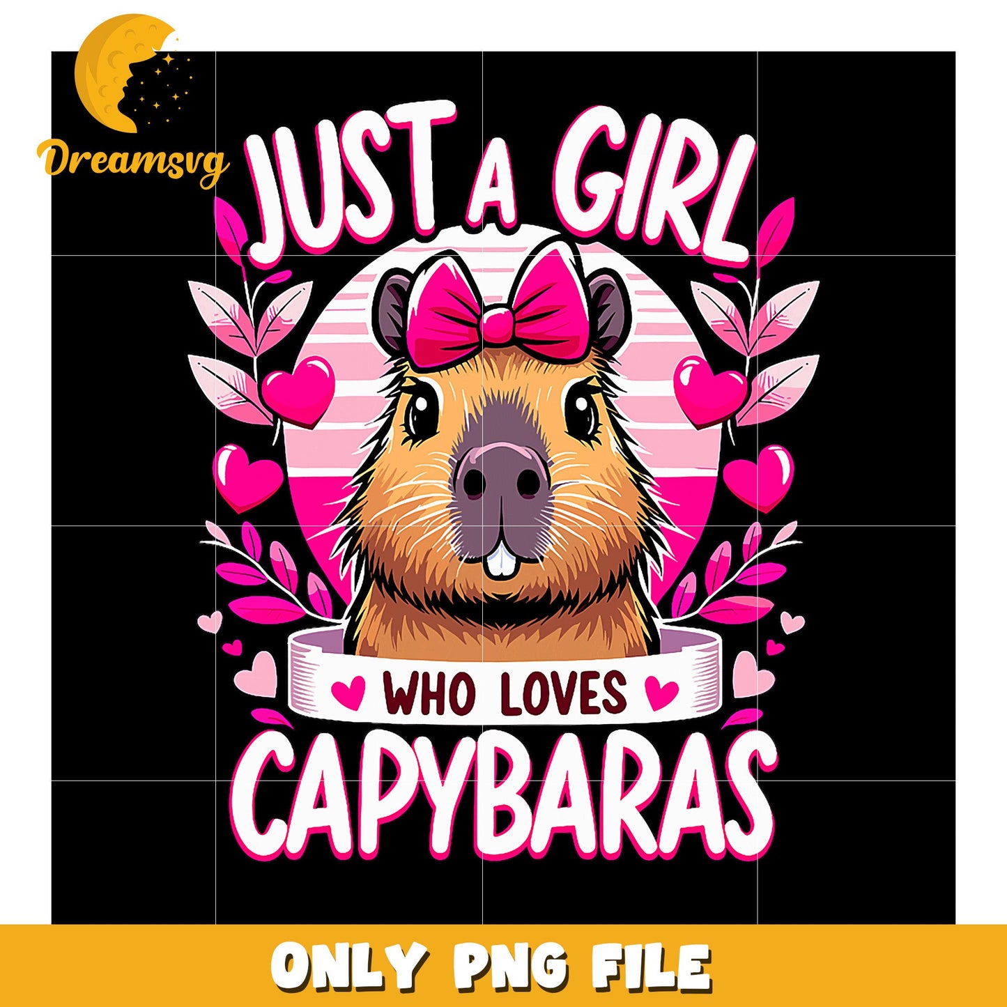 Capybara Girl PNG Cute Design for Lovers