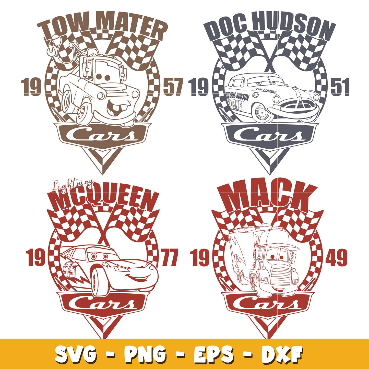 Lightning McQueen disney car and friends bundle svg, Disney car svg, Digital download