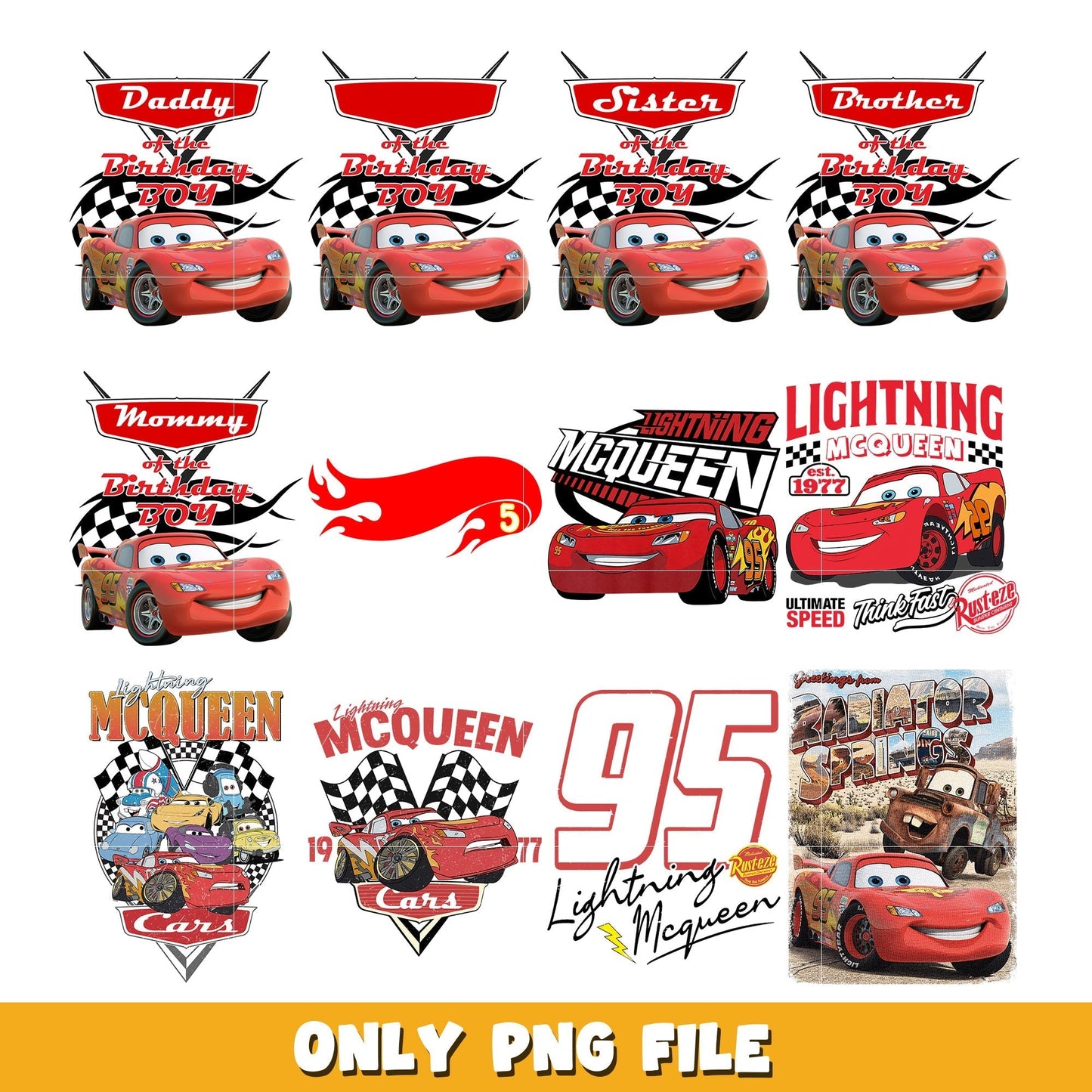 Lightning Mc Queen bundle png, cars svg, Disney cartoon png, Digital download
