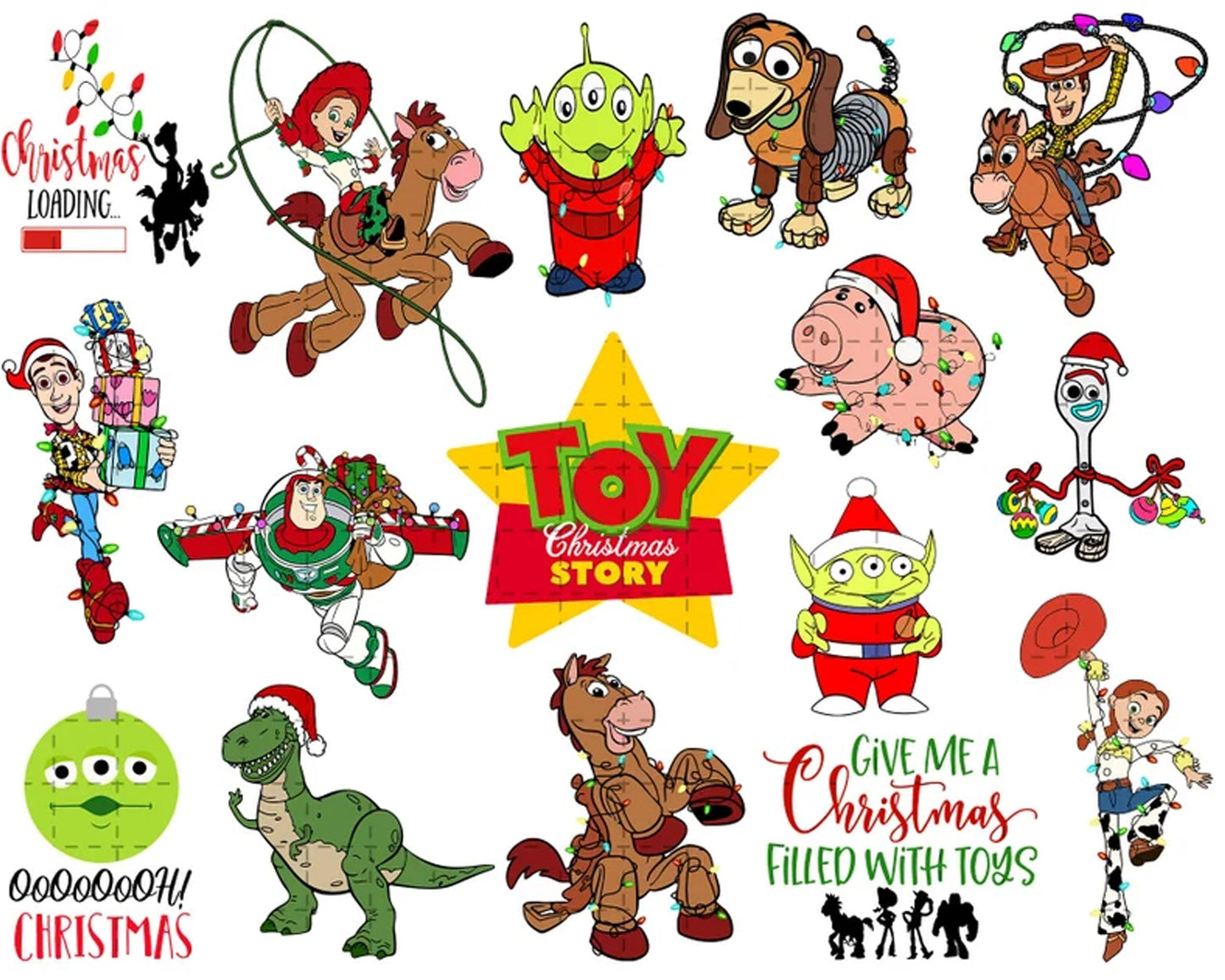 30+ Cartoon Christmas Bundle, Christmas PNG Bundle, Christmas png, Disney Xmas Bundle, CRM05112203
