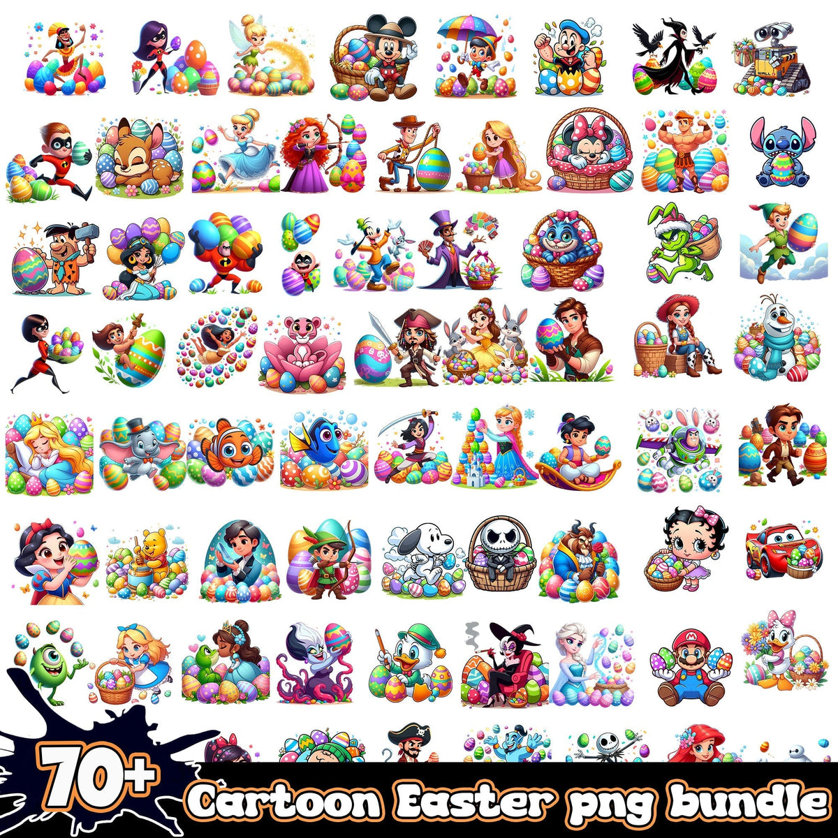 70+ Cartoon Easter png bundle trending 2024