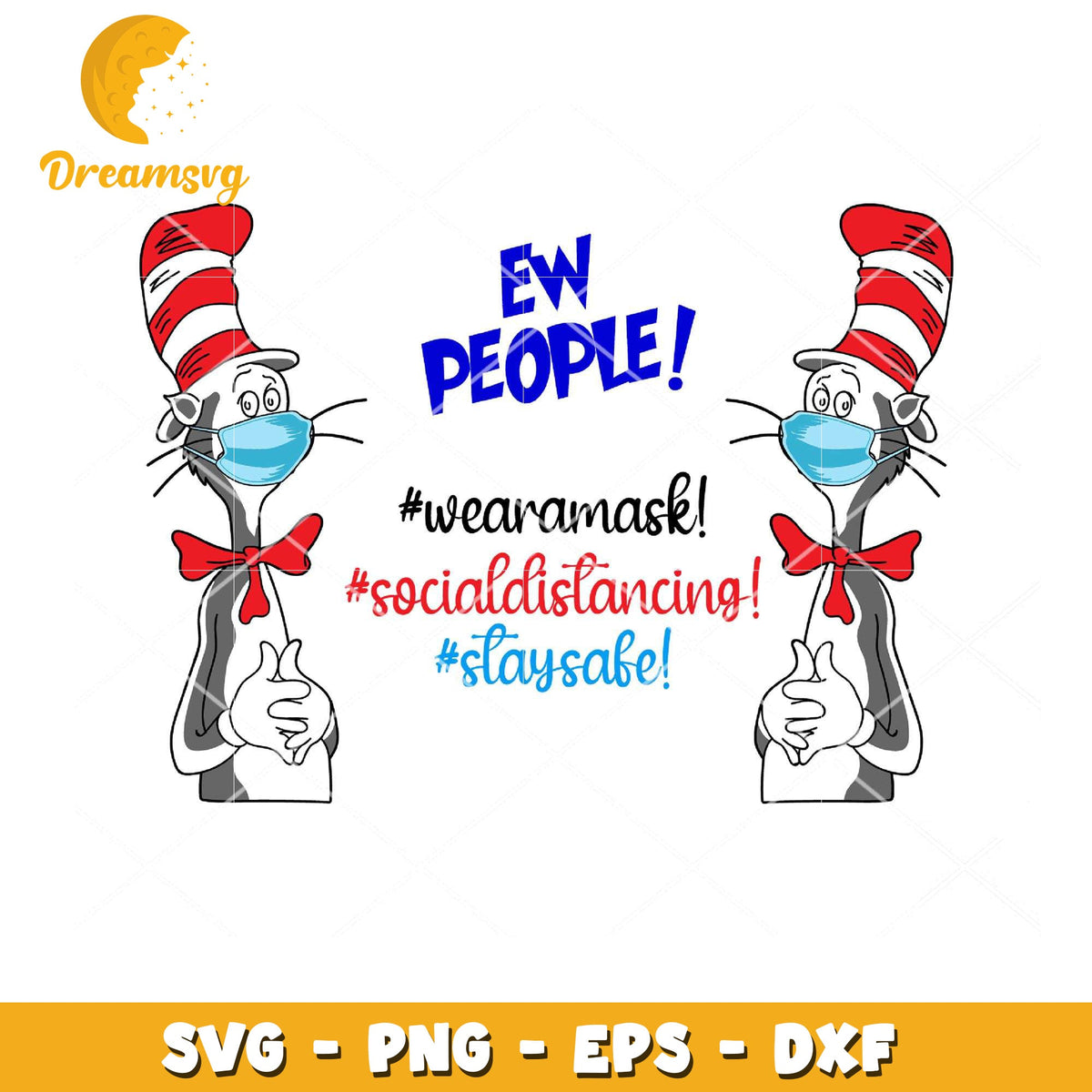 Cat in Hat Mask SVG Cut File