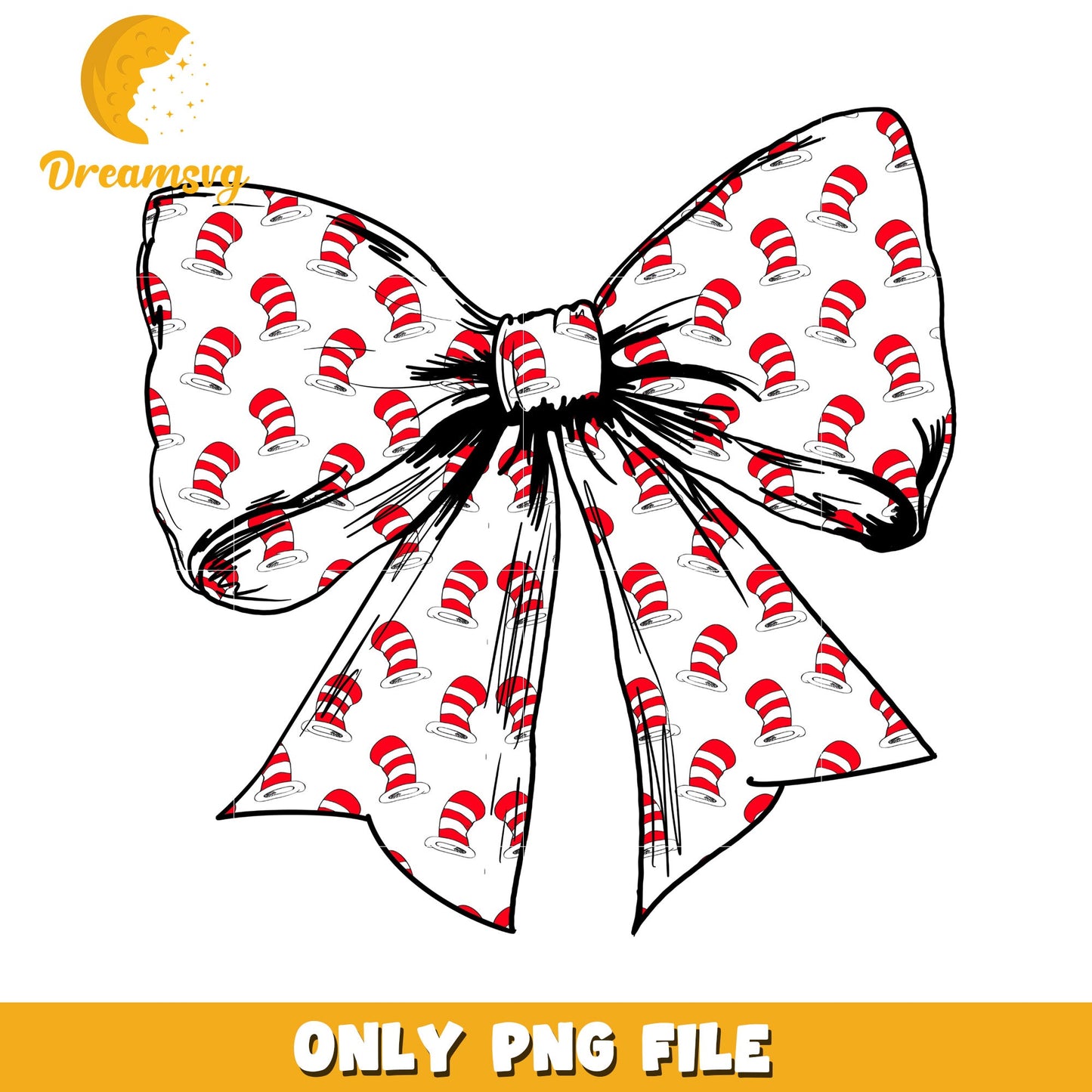 Cat in the Hat Bow PNG Design
