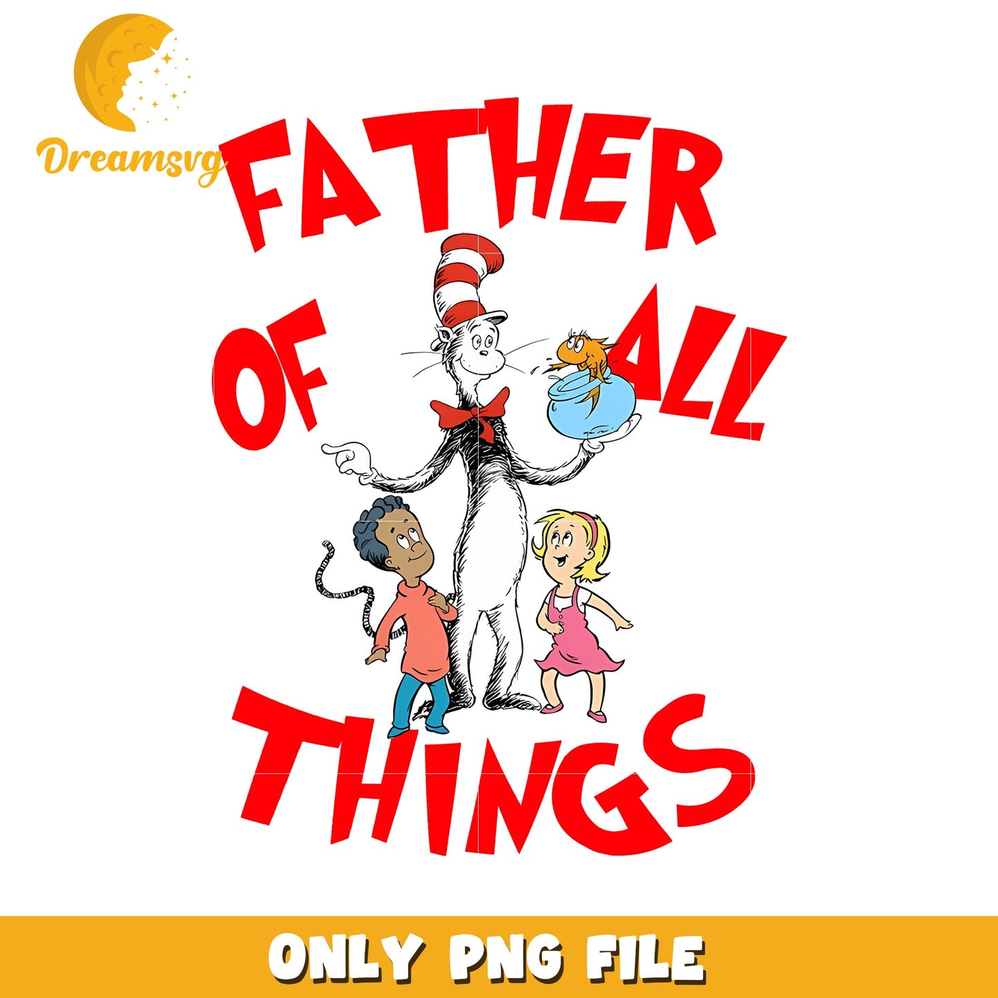 Cat in the Hat Father PNG Design
