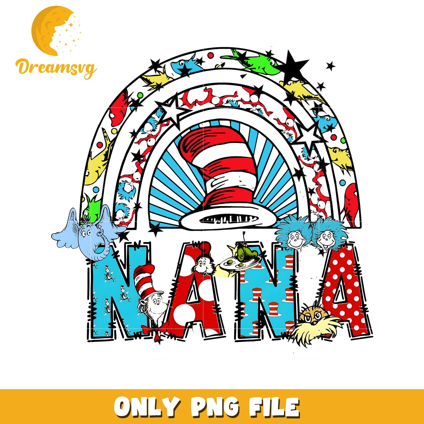 Cat in the Hat Nana PNG Design