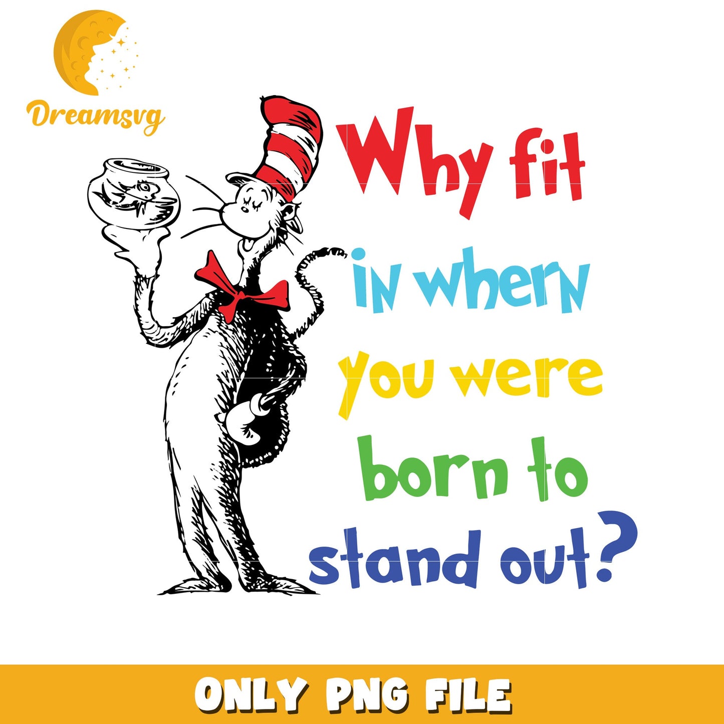 Cat in the Hat PNG Stand Out Design