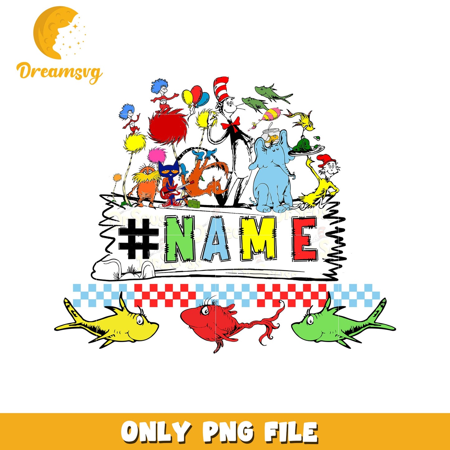 Cat in the Hat PNG Sublimation Design