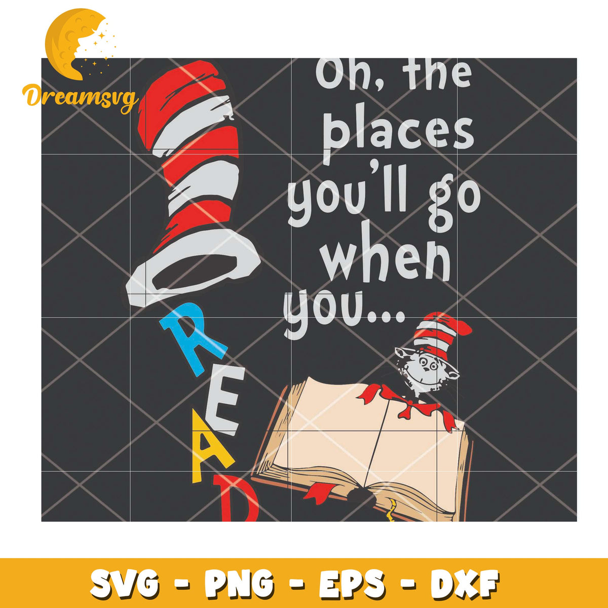 Cat in the Hat SVG Reading Design