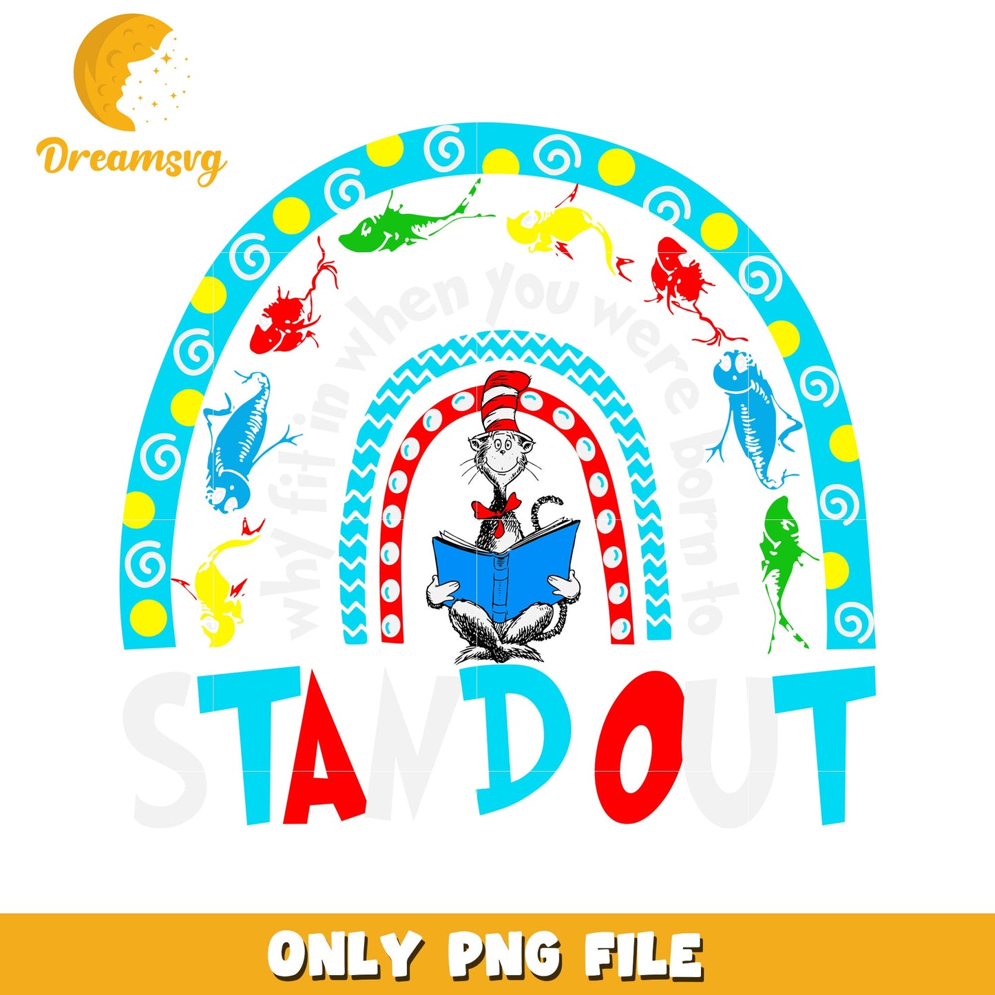 Cat in the Hat Standout PNG Design